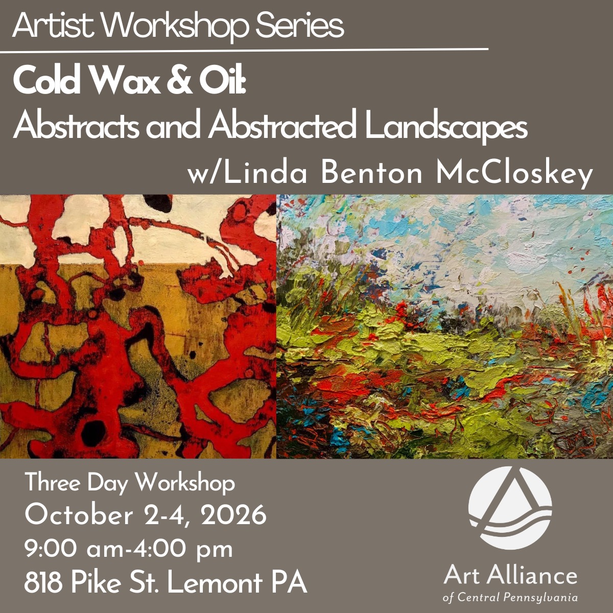 Cold Wax & Oil: Abstracts and Abstracted Landscapes (3-Day Workshop)