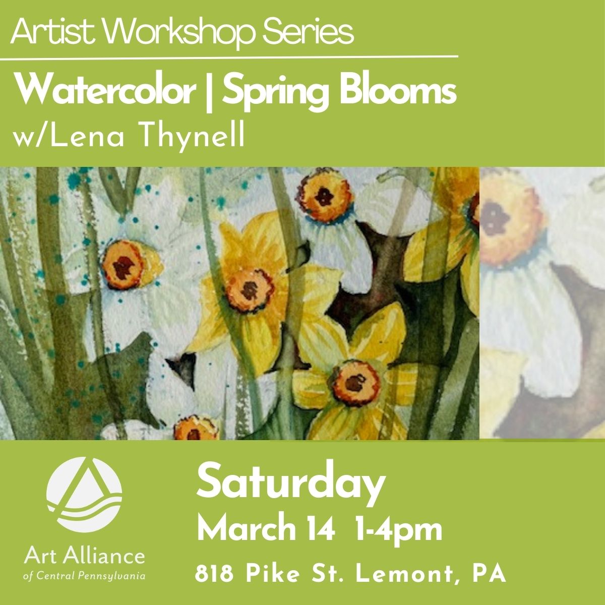 Watercolor | Spring Blooms in Snow