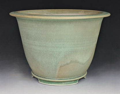 Porcelain Cascade Bonsai Pot with Green Microcrystalline Glaze