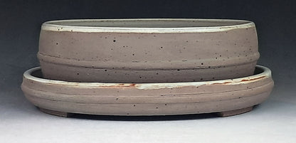 Oval Bonsai Pot with Tray