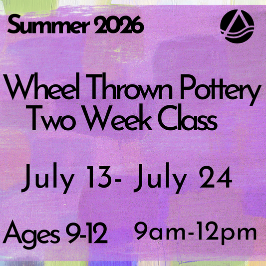 Wheel Throwing Camp Ages 9-12, July 13- July 24