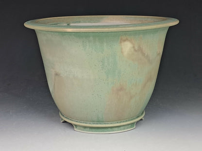 Porcelain Cascade Bonsai Pot with Green Microcrystalline Glaze