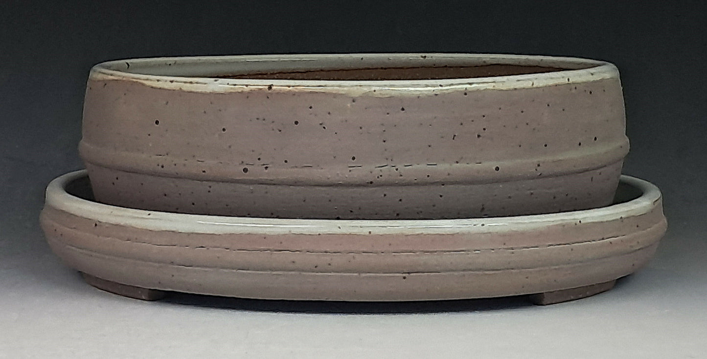 Oval Bonsai Pot with Tray