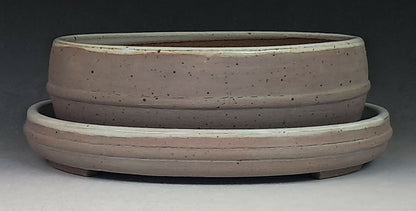 Oval Bonsai Pot with Tray