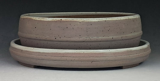 Oval Bonsai Pot with Tray