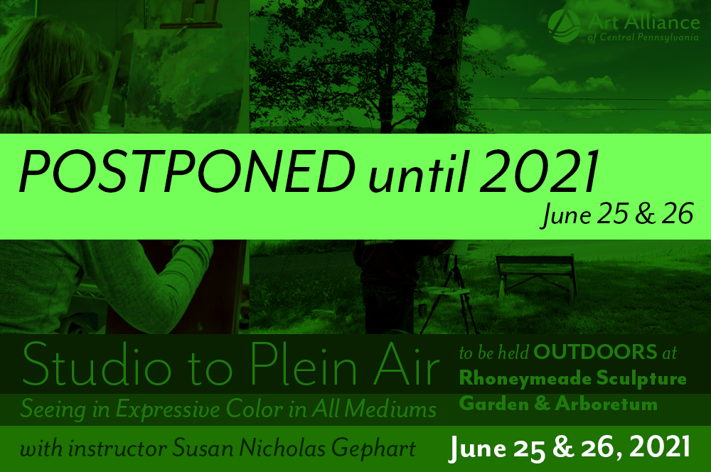 POSTPONED! Studio to Plein Air: Seeing Expressive Color in All Mediums Workshop June 23, 24, 25 February 7, 2020
