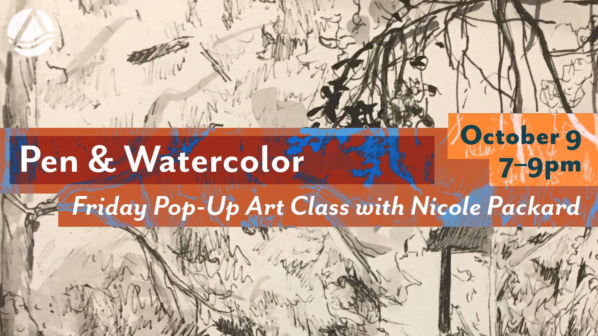 Pen & watercolor - Pop-Up Art Class Online via Zoom August 17, 2020