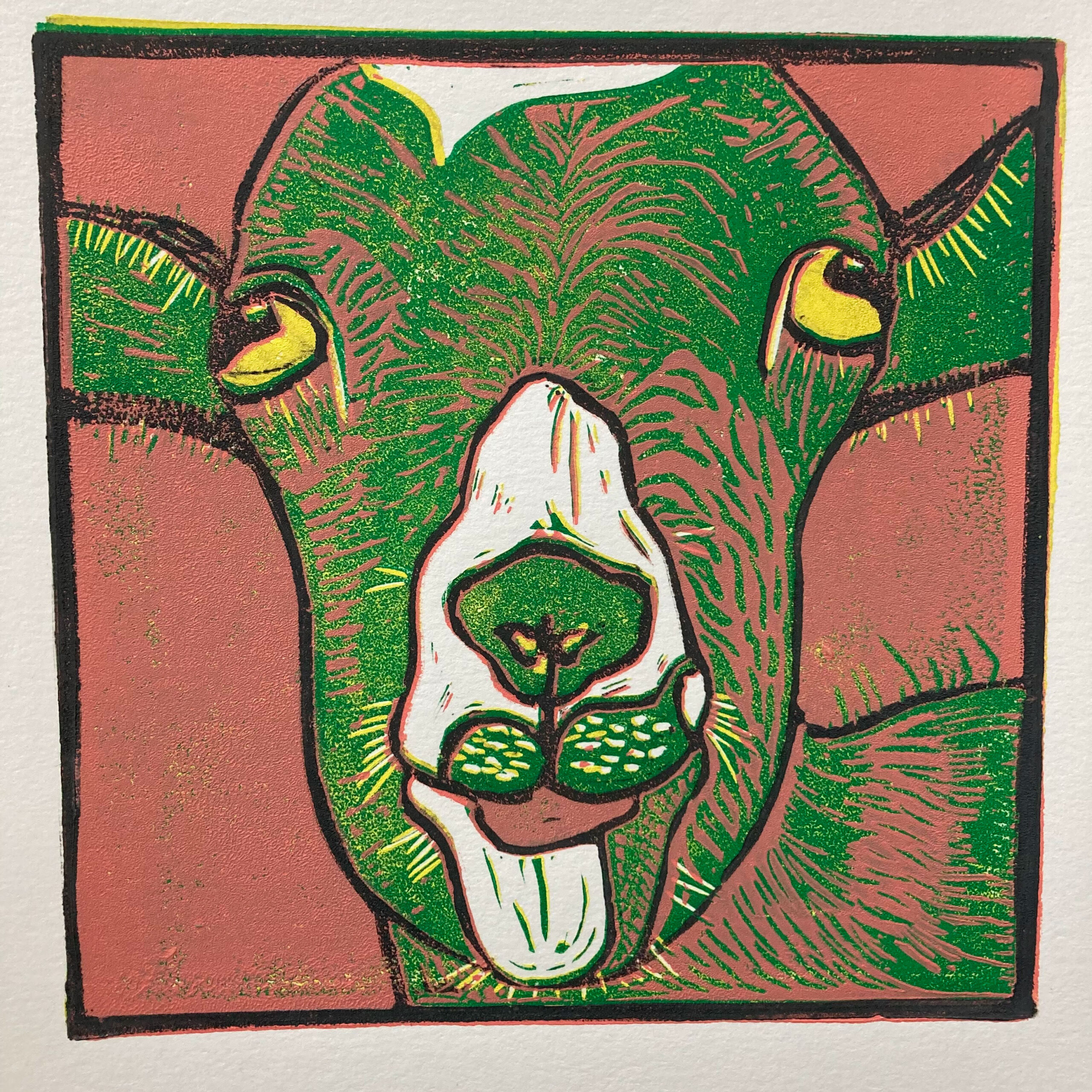 Reduction Linocut: Afternoon Class with Ingrid Booz Morejohn 1-4PM Mon February 22, 2021