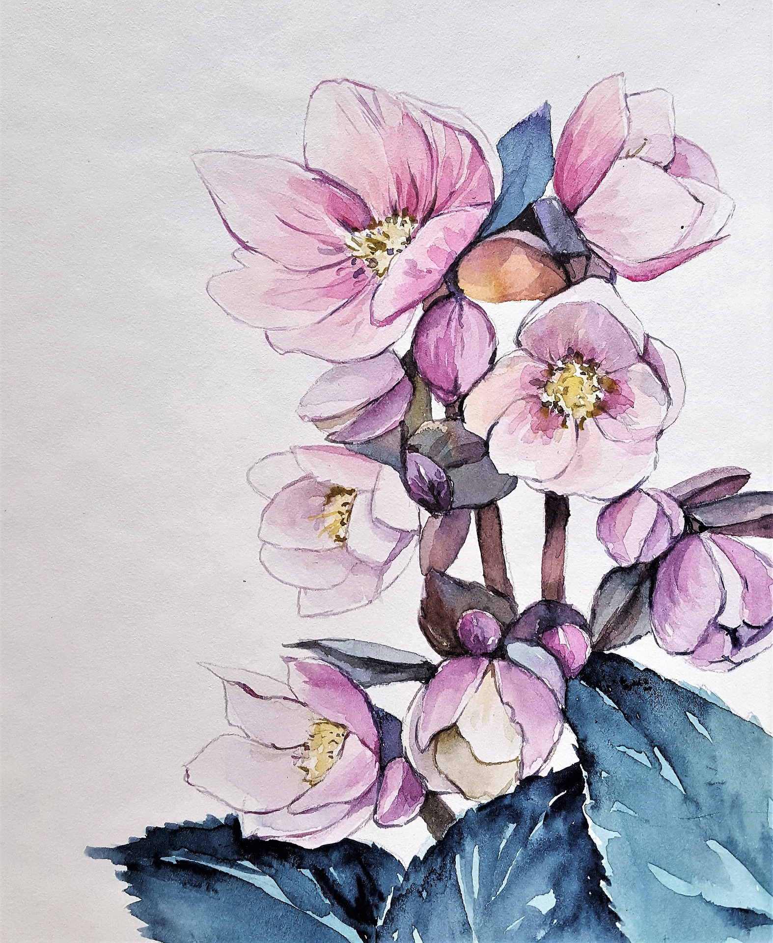Watercolor Flowers Pop-Up Art Class via ZOOM (10/08) August 20, 2021