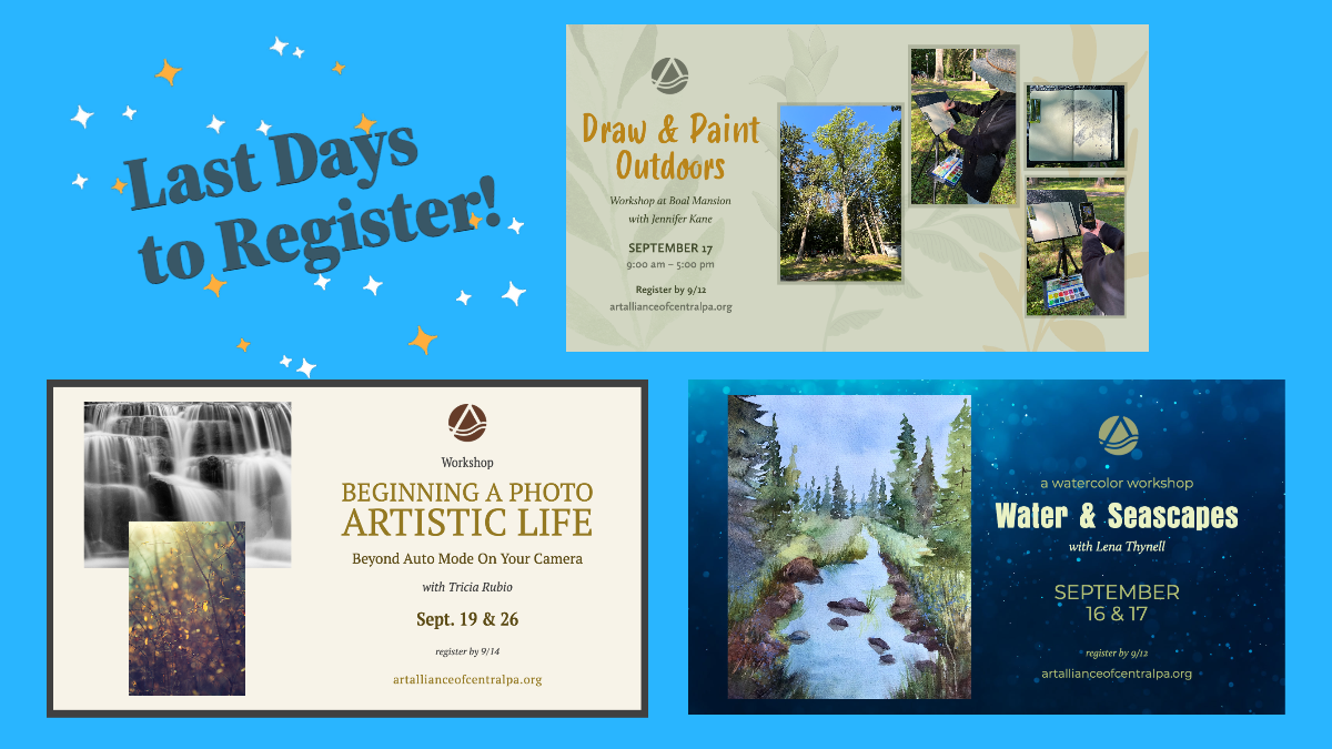 Few Days Left to Register for Plein Air, Photography, and Watercolor Workshops!